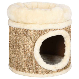 Maison pour chat en jonc de mer tressé