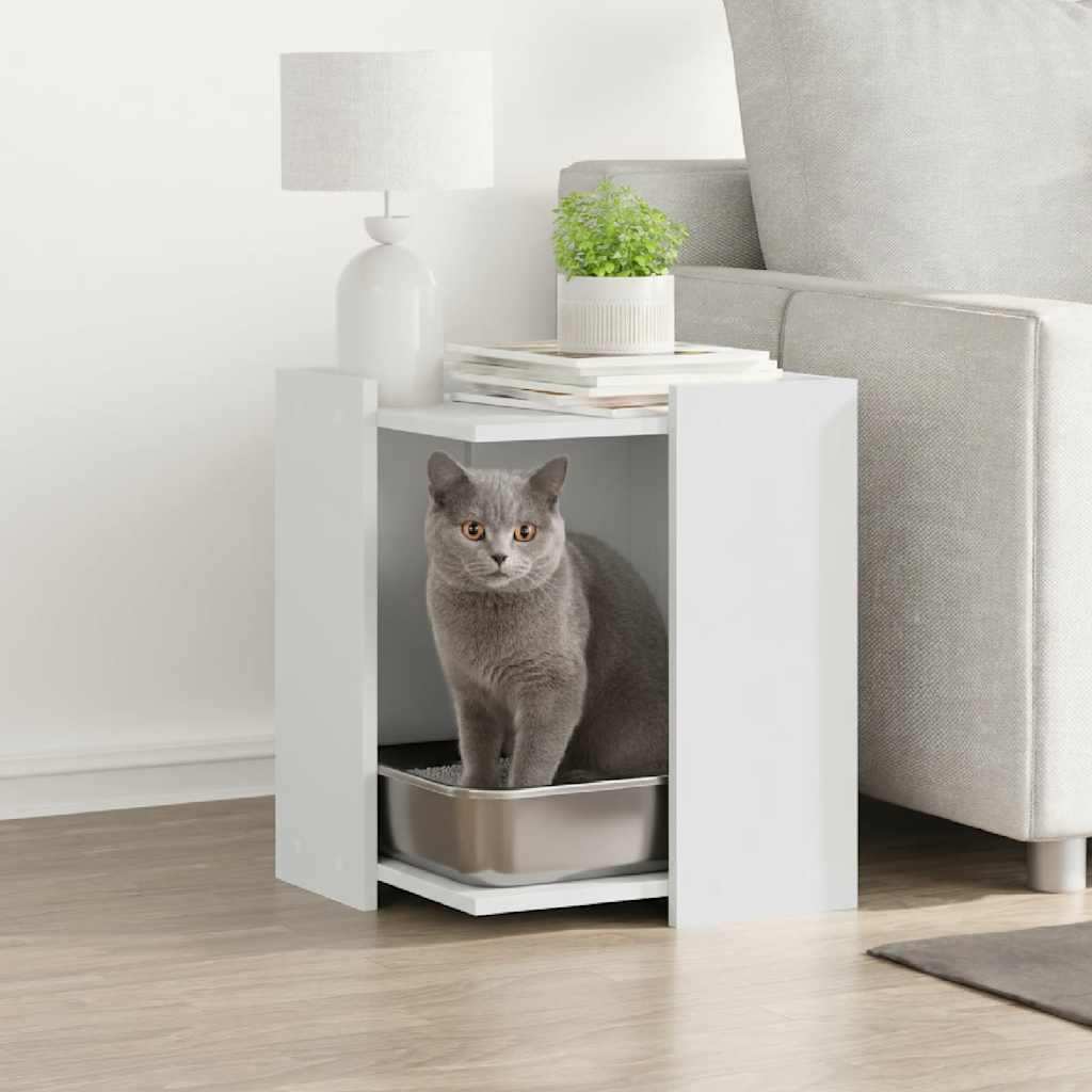 Meuble à litière pour chat en bois
